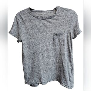 Madewell Woman Top Heather Gray Short Sleeve With Pocket Tee Shirt Size Medium
